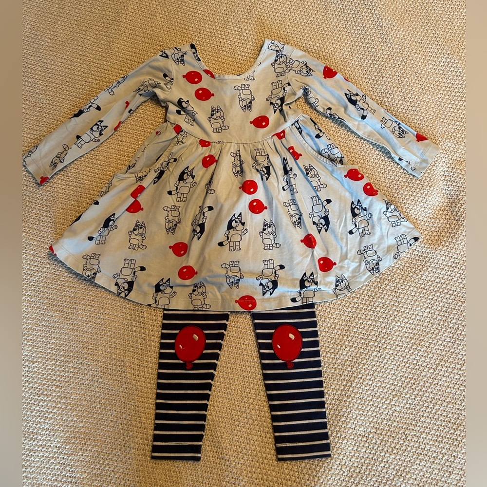 Bluey by Hanna Andersson 3T/90 skater dress and leggings set